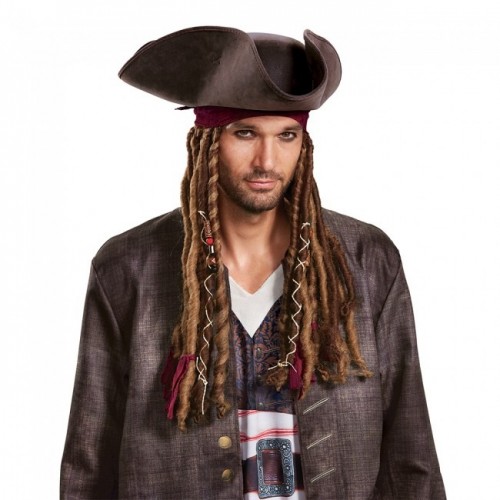Capitão de Pirata Jack Chapéu com DreadLocks